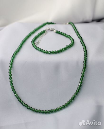 Браслет Зеленый Циркон