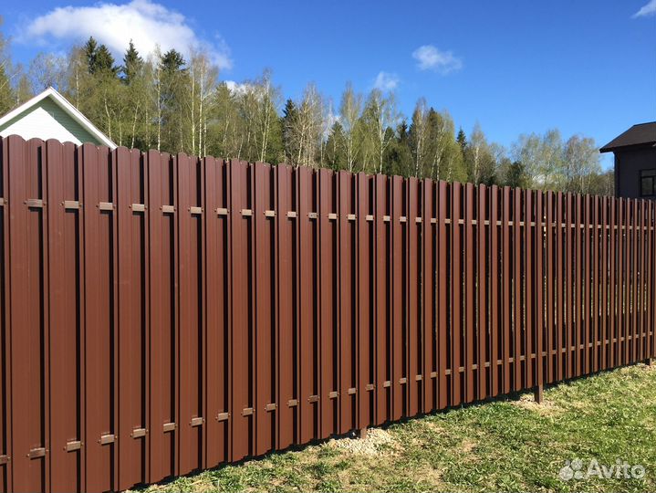 Установка забора для дома и дачи евроштакетник