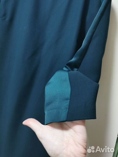 Платье базовое zara бутылочное s