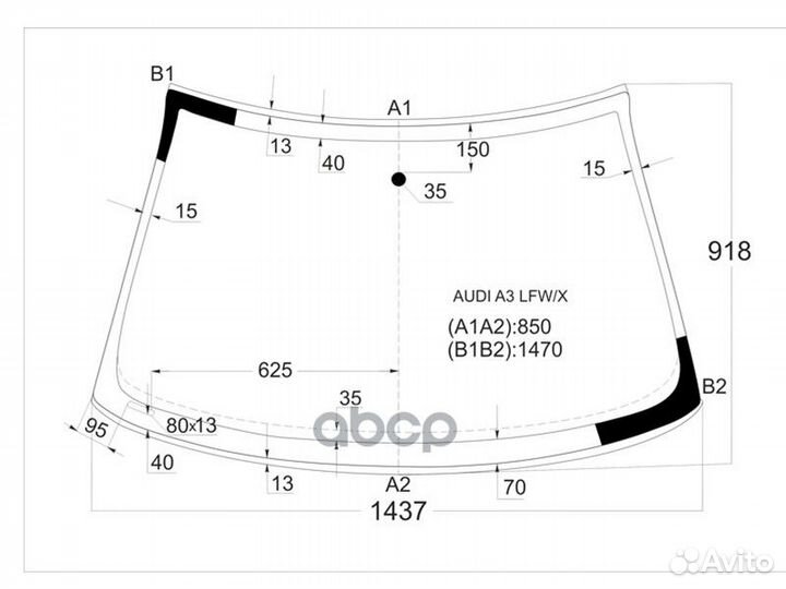 Стекло лобовое audi A3/S3 3/5D 96-03 audia3 LFW