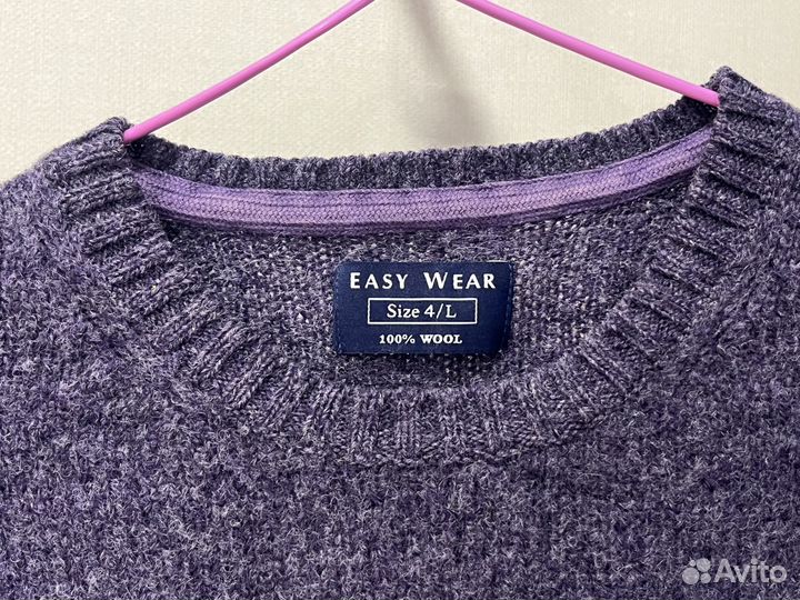 Джемпер 100% шерсть фиолетовый