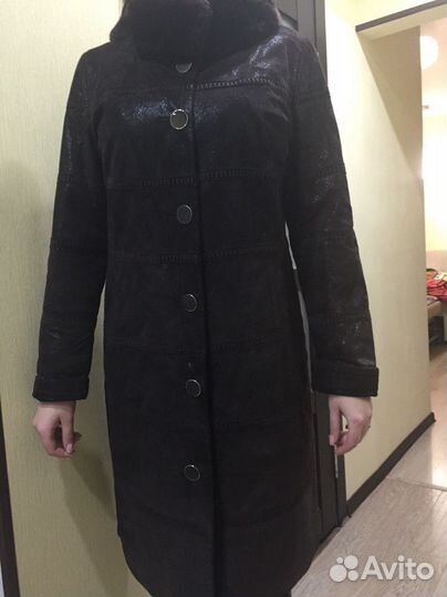 Пальто кожаное 44-46 р