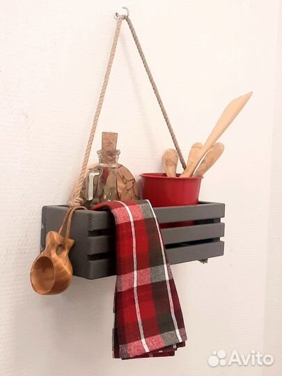 Деревянные подвесные полки ящики hand made