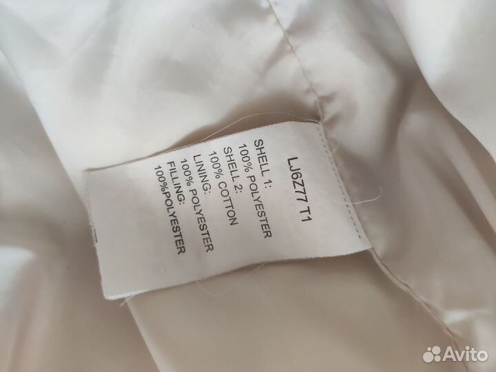 Пуховик со вставками из вельвета