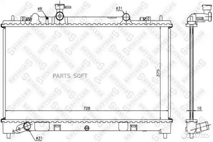 Stellox 1026704SX Радиатор сист. охл. МКПП