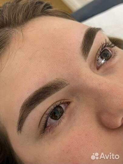 Перманентный макияж, пудровые брови