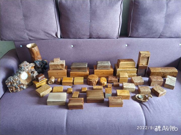 Коллекция шкатулок из карельской березы