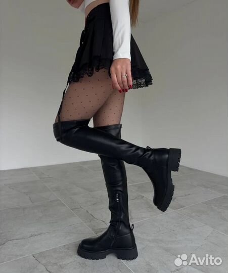 Чулки ботфорты женские зимние