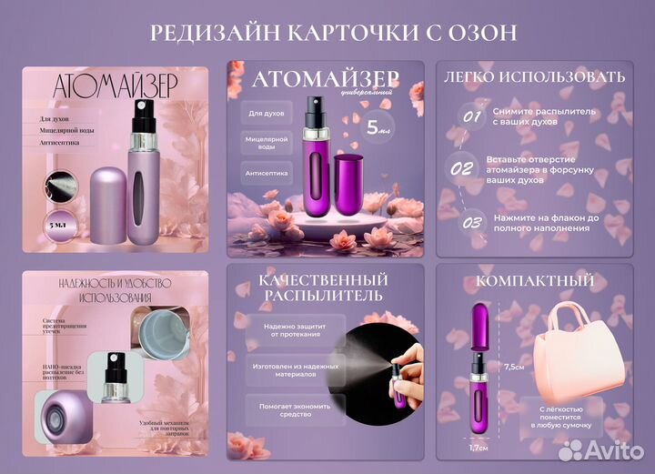 Инфографика для маркетплейсов, дизайн карточек