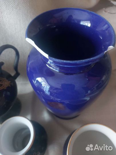 Кобальтовые вазы, чайная пара