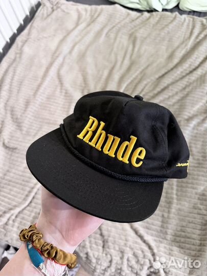 Rhude Logo Black-Yellow кепка оригинал
