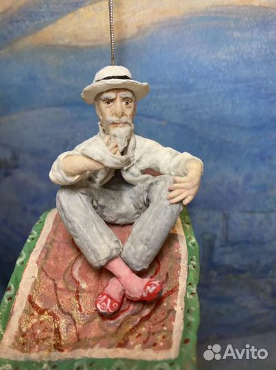 Ватная елочная игрушка. Старик Хоттабыч