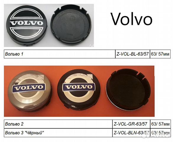 Заглушки на диски Volvo