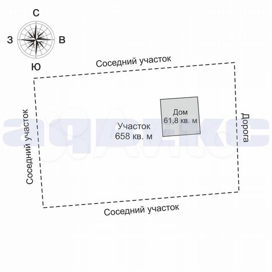 Дача 62 м² на участке 6,8 сот.