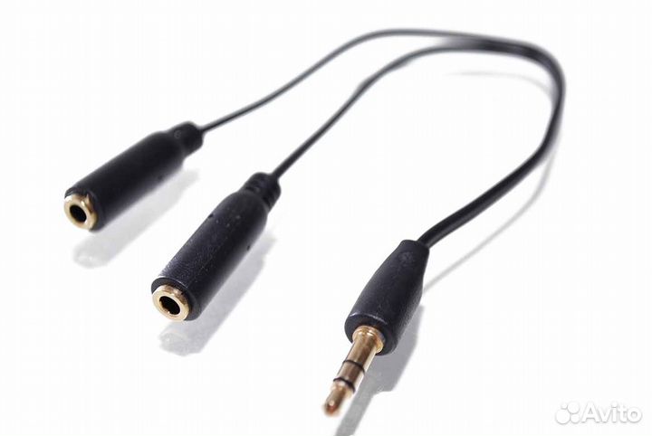 Двойной разветвитель AUX 3.5MM на 3.5MM (черный)