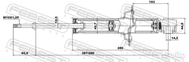 Амортизатор зад прав/лев 03658536R Febest