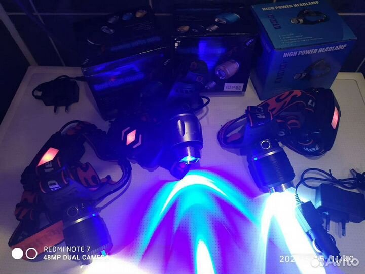 Фонарь на лобный аккумуляторной новый