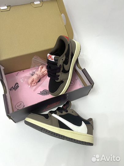 Кроссовки travis scott air jordan 1 low детские