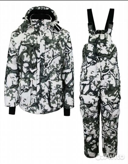 Зимний костюм, комбинезон, камуфляж, спецодежда