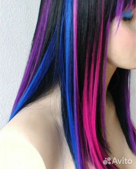 Волосы для наращивания 60 см натуральные цветные