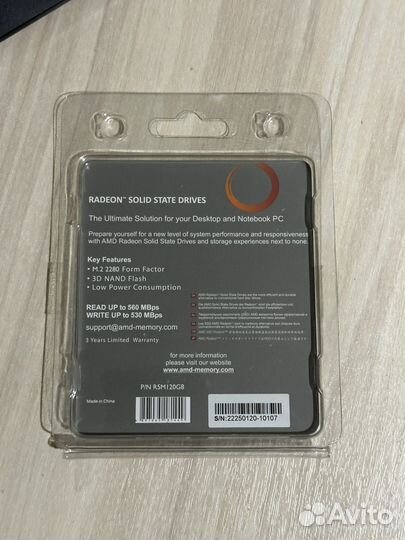 SSD диск AMD Radeon M2 NVMe 2280 120gb