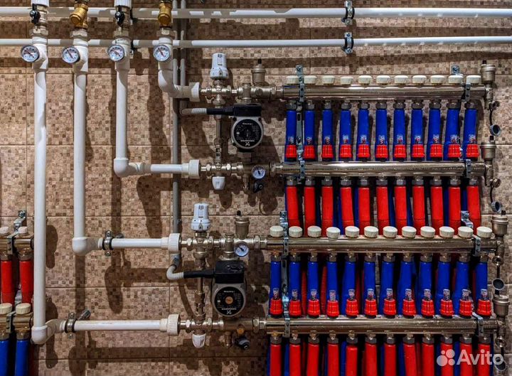 Монтаж отопления, теплого пола, водопровода