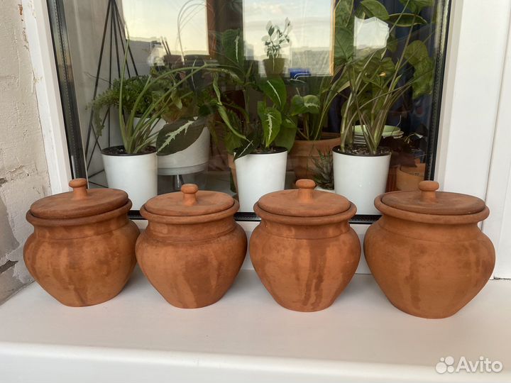 Горшки керамические.Ручная работа.Цена за набор