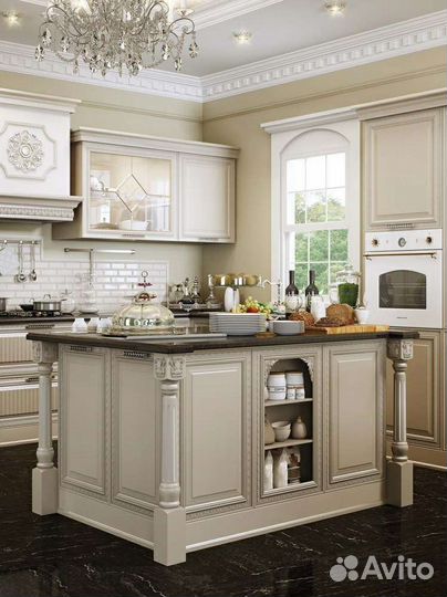 Кухня с островом из массива