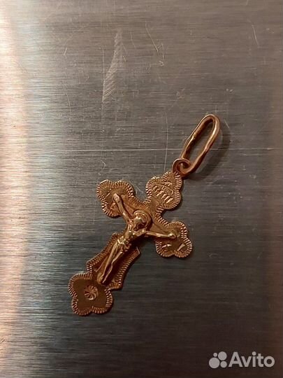 Золотой кулон крест 583