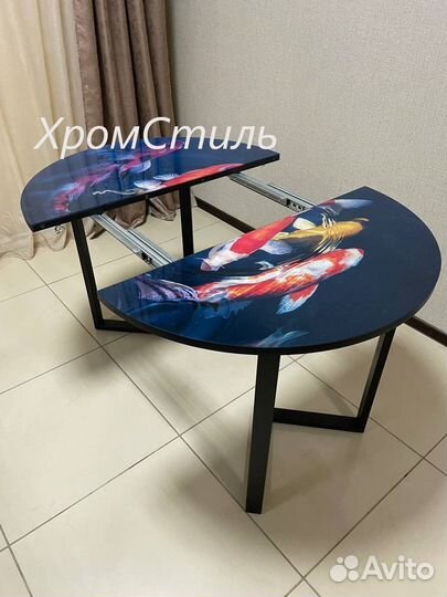 Круглый кухонный раздвижной стол 