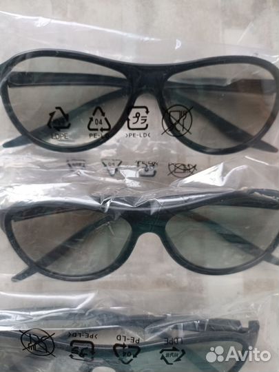 3D очки для телевизора LG 4 штуки новые 3Д