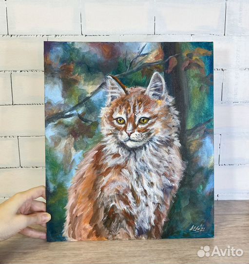 Картина кот Картина с животными Котенок Портрет