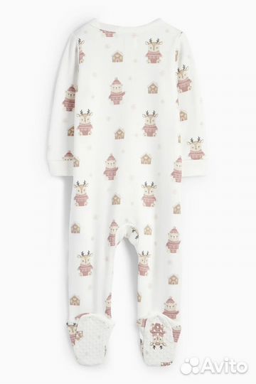 Утепленный слип пижамка 86-92