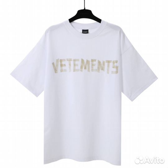 Футболки Vetements скотч оверсайз хайповые