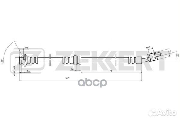 Шланг тормозной передний левый Nissan Almera (N
