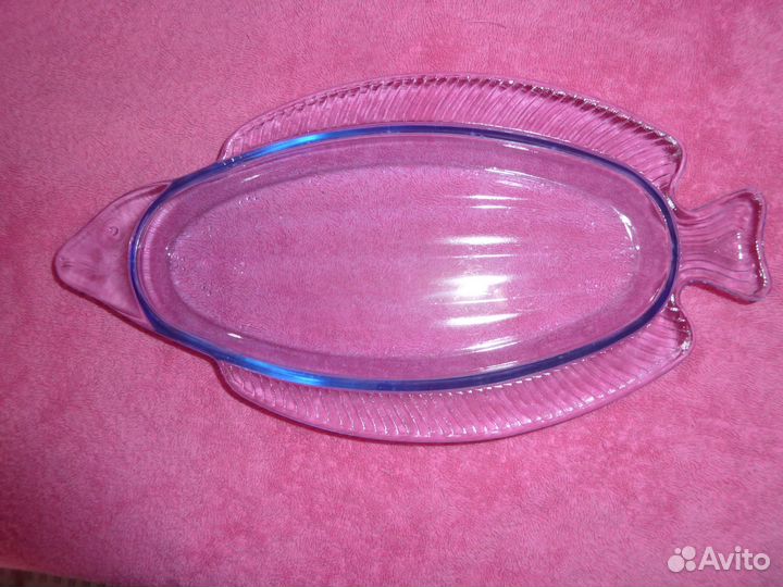 Селедочница цветное стекло СССР