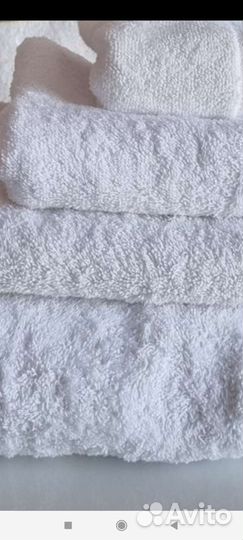 Махровые полотенца белые 70#140, 50#100, 40#70