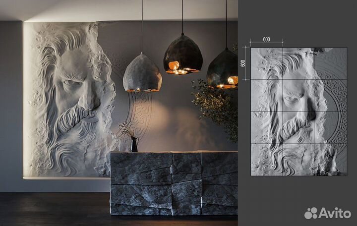 Гипсовый барельеф панно