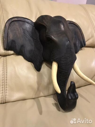 Голова слона из дерева ручная работа