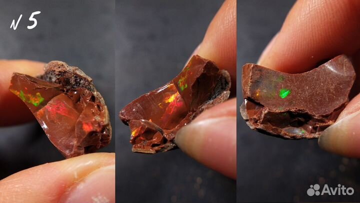 Шоколадные опалы из Эфиопии, 5 шт