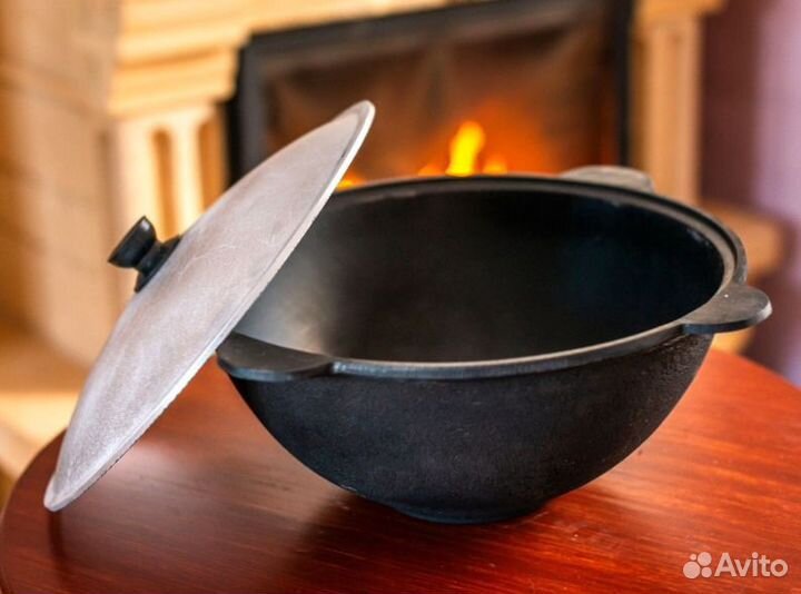Казан чугунный 8 литров + крышка