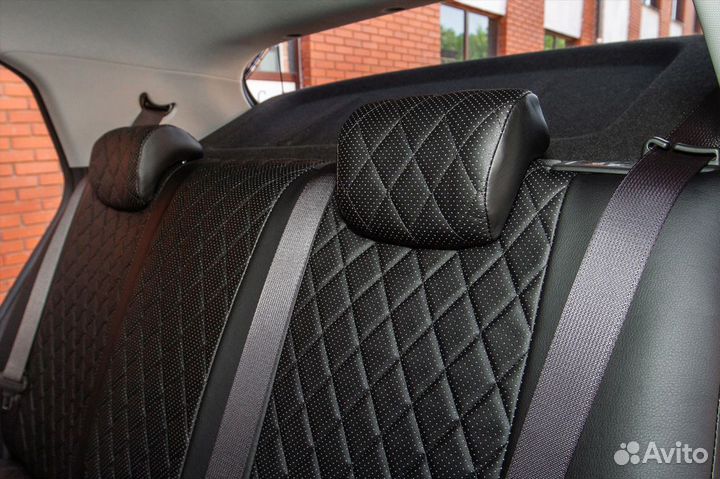 Чехлы экокожа ромб Mitsubishi Pajero Sport III