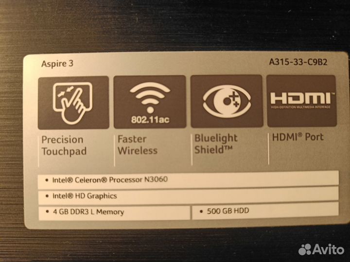 Ноутбук Acer Aspire 3 A315-33-C9B2