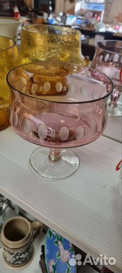 Вазы стекло цветное Чехия/ссср