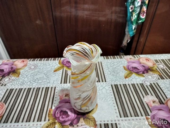 Вазочка СССР цветное стекло