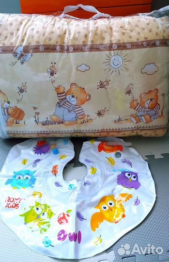 Бортики на кровать, круг для плавания на шею