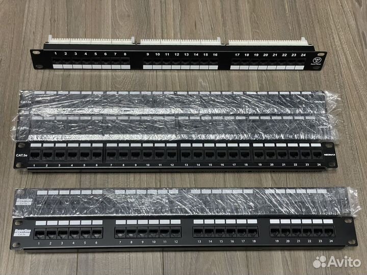 Патч-панели RJ-45, полки в стойку 19