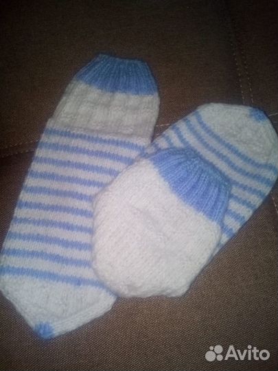 Носки шерстяные ручной вязки