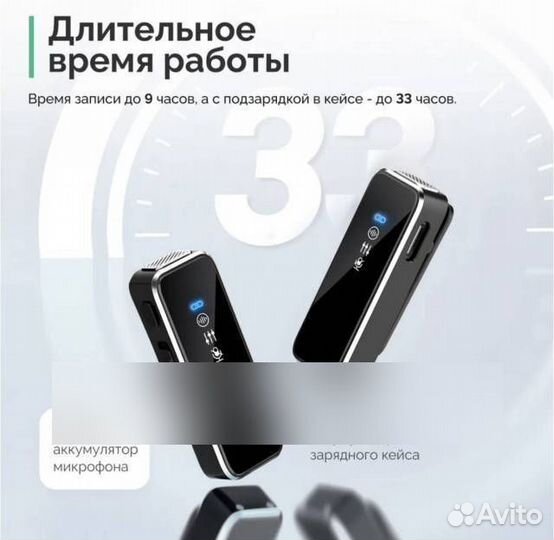 Петличный микрофон беспроводной для iPhone и Andro