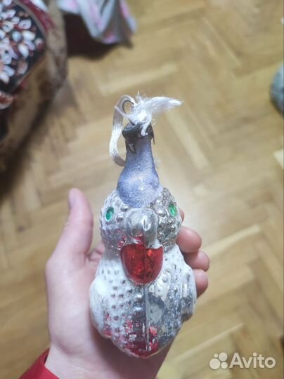 Ёлочные игрушки петушок стекло СССР